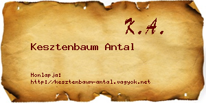 Kesztenbaum Antal névjegykártya